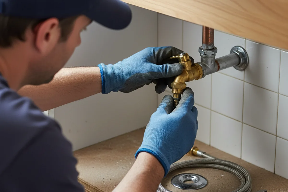 Shutoff valve and fitting work during Faucet and Fixture Repair in Freeport